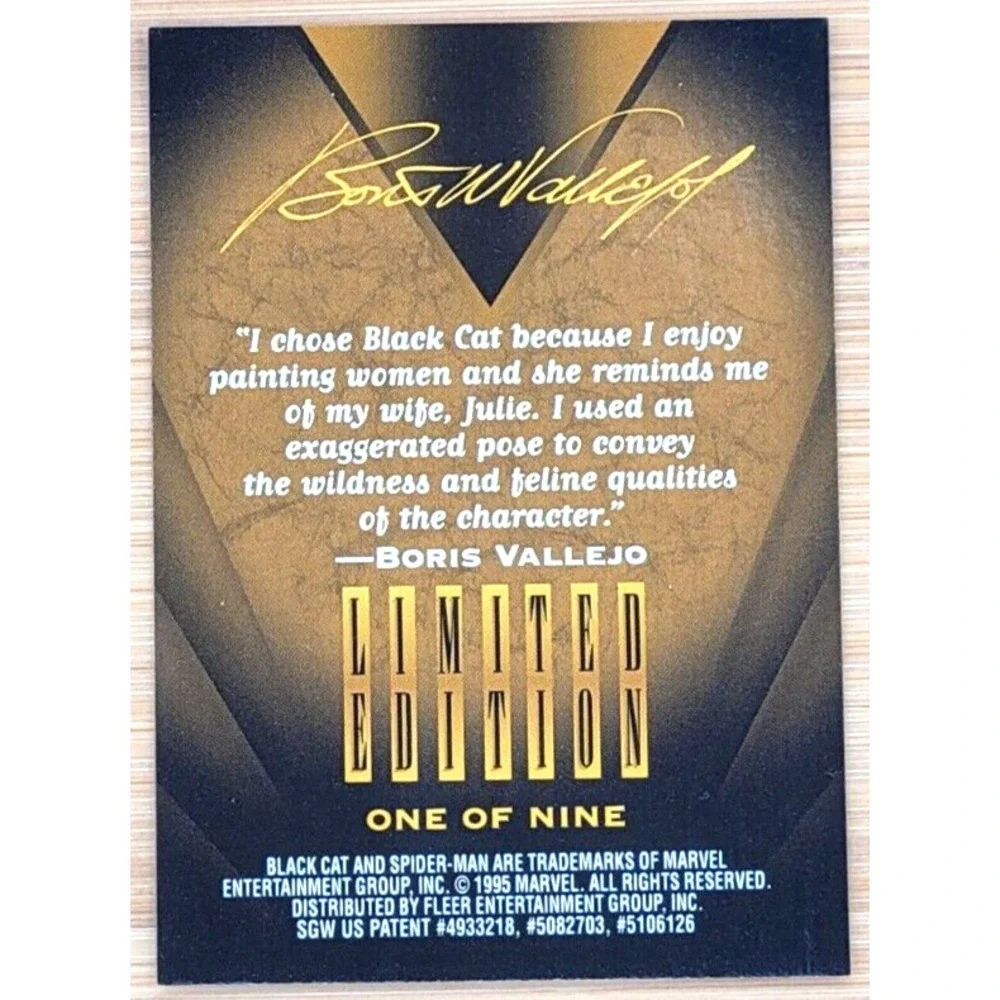 1995 FLEER ULTRA SPIDER-MAN‎ BLACK CAT GOLDEN WEB LIMITED EDITION 1 OF 9